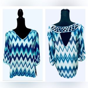 NWT watercolor chevron tunic. Beautiful!